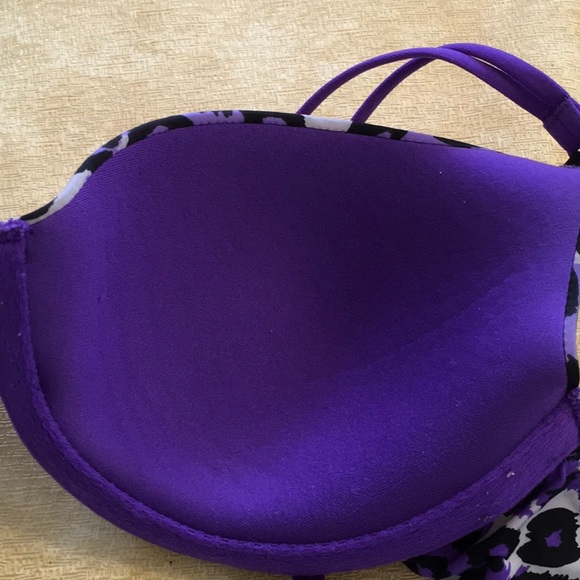Victoria’s Secret Purple & Black Leopard Print Demi Bra Size 34B - Picture 10 of 11